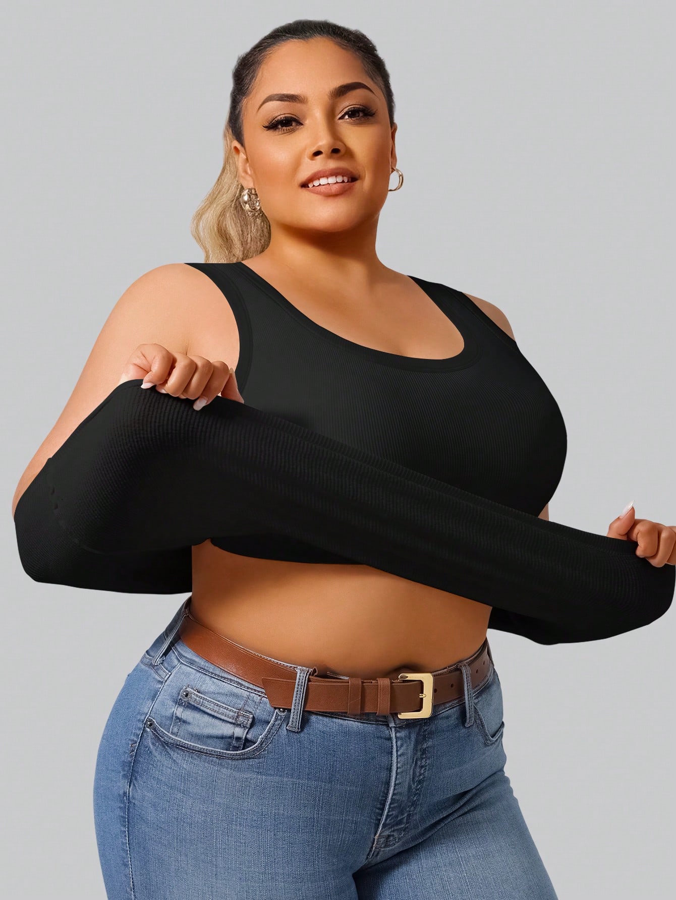 Crop Top Crochet - Tank Top Crop Ribbed High Stretch