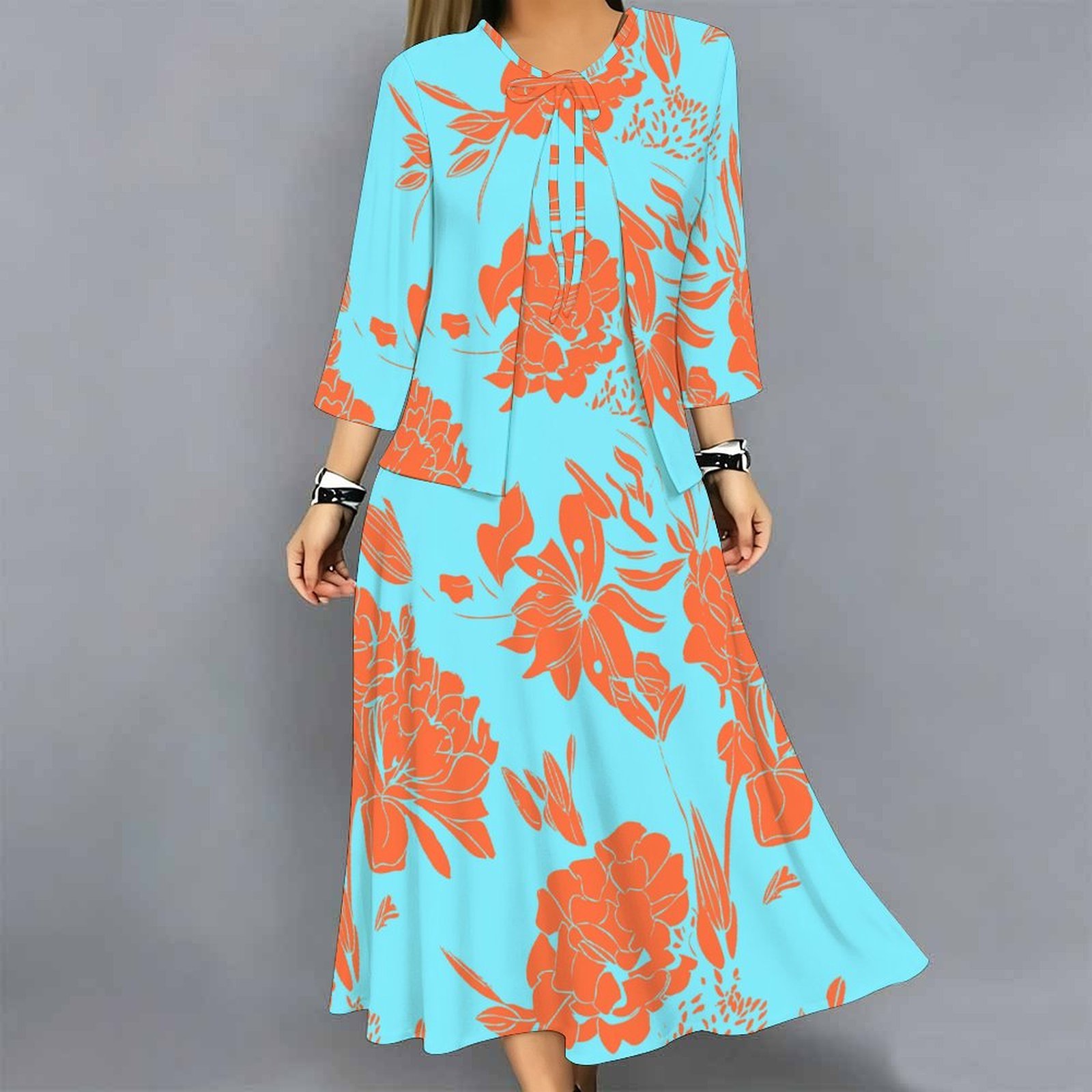 Setelan Gaun Wanita 2 Potong,  - Midi Skirt Floral ulasan dan harga