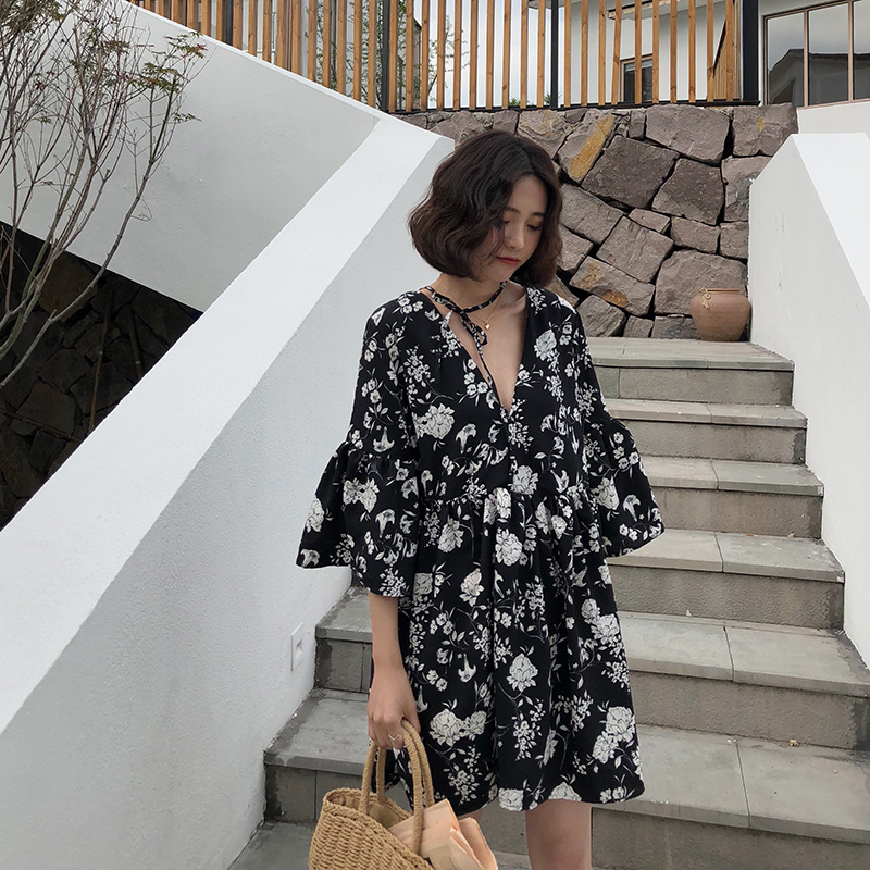Rok Pantai untuk Liburan di Ba - Midi Skirt Floral ulasan dan harga