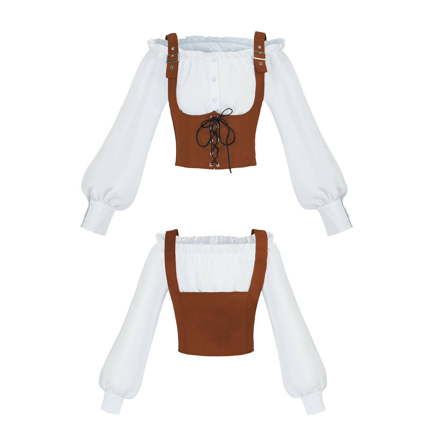 Setelan Kostum Renaissance 2 P - Blouse Off Shoulder ulasan dan harga