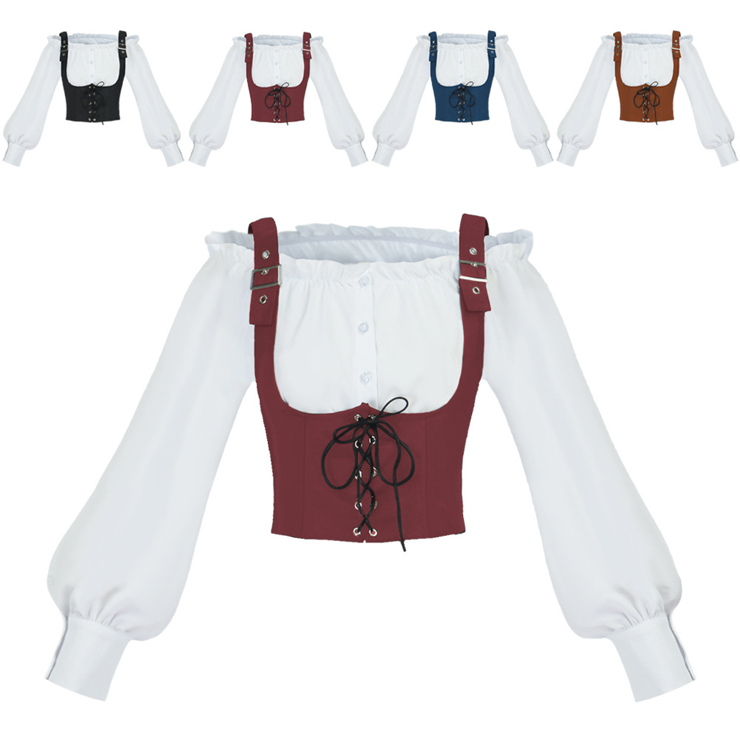 Setelan Kostum Renaissance 2 P - Blouse Off Shoulder ulasan dan harga