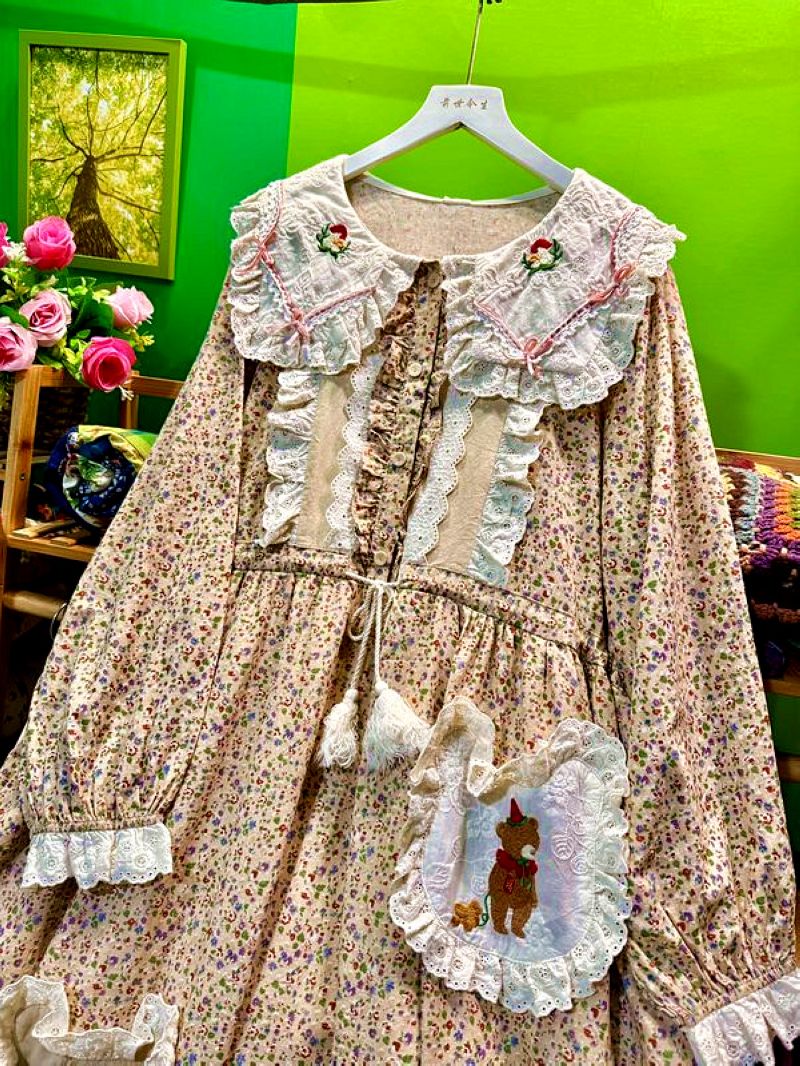 Gaun Midi Patchwork Lolita Pit - Midi Skirt Floral ulasan dan harga